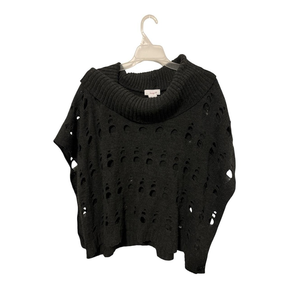 Loop 18 Black distressed sweater with cut-out holes